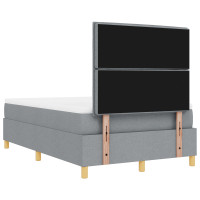 Produktbild för Bäddfjäder med huvudgavel Ljusgrå 200 x 120 cm tyg