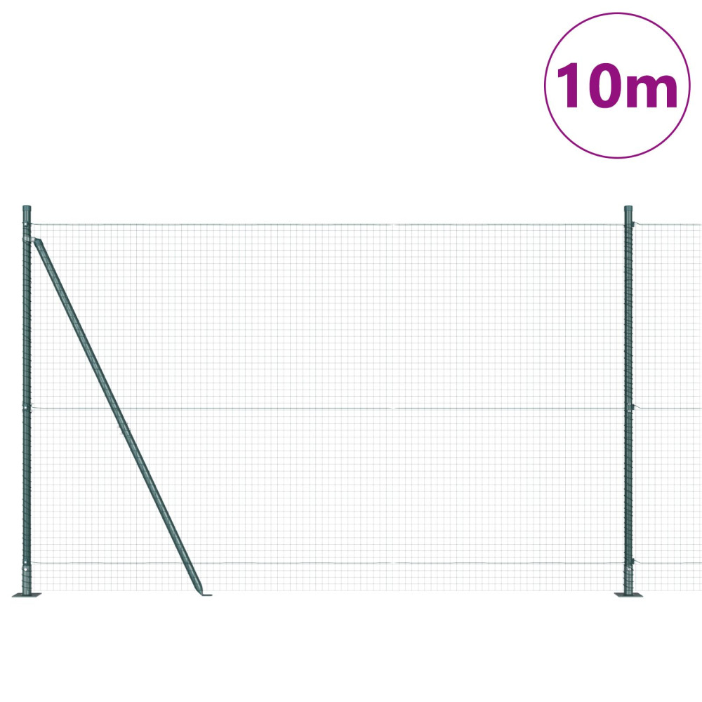 Produktbild för Svetsat Stålstaket med Betongbas 10 x 1,4 m (B x H)
