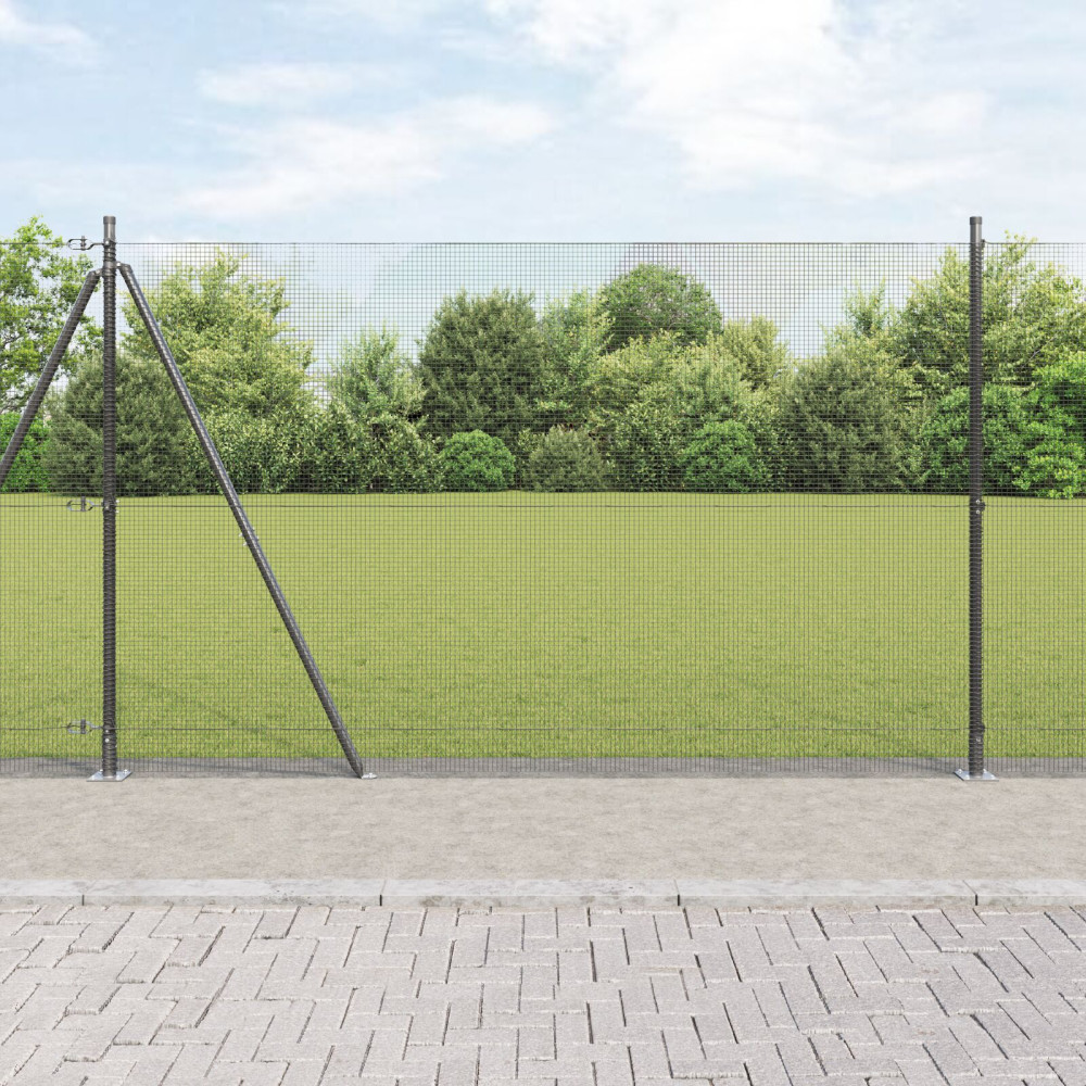Produktbild för Svetsat Stålstaket med Betongbas 25 x 1,5 m (B x H)