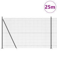 Produktbild för Svetsat Stålstaket med Betongbas 25 x 1,5 m (B x H)
