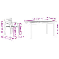 Produktbild för Trädgårdsmöbelset 5 pcs Brun Massivt Akaciaträ