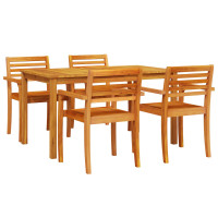 Produktbild för Trädgårdsmöbelset 5 pcs Brun Massivt Akaciaträ