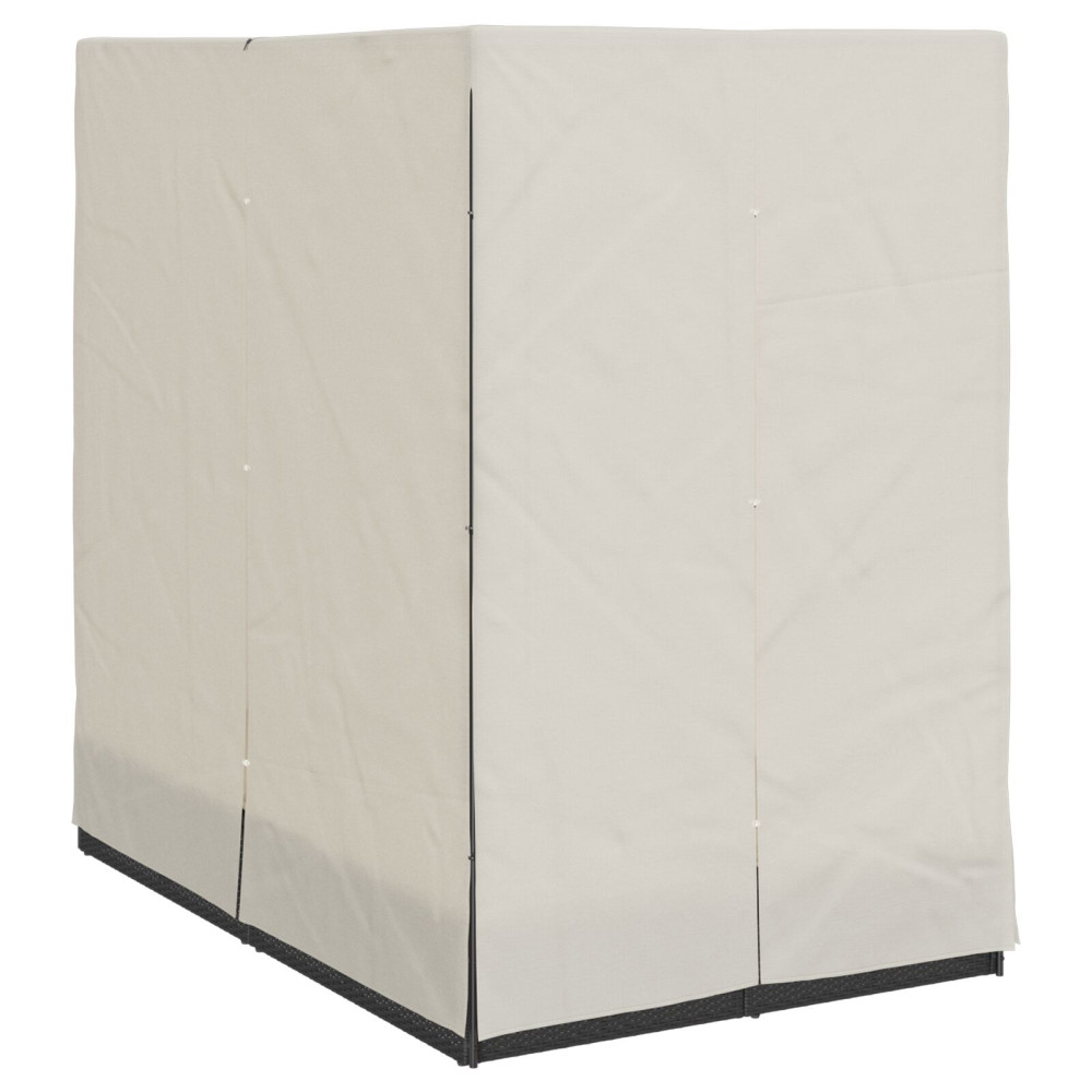 Produktbild för Dubbel solstol Varmvit 205 x 129 x 200 cm konstrotting