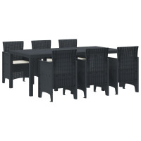 Produktbild för Trädgårdsmöbelset 7 pcs Antracit Polypropylen
