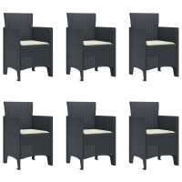 Produktbild för Trädgårdsmöbelset 7 pcs Antracit Polypropylen