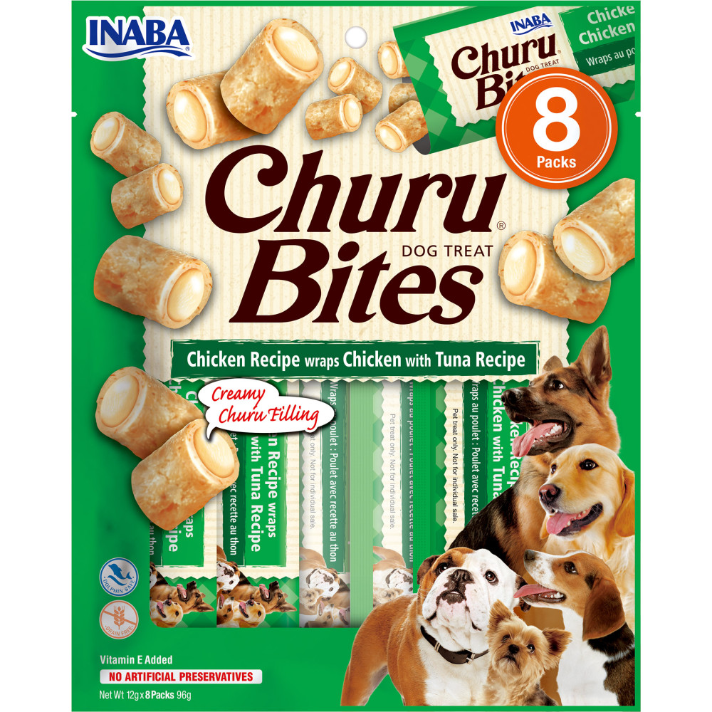 Produktbild för Dog Bites Chicken wraps with Tuna 8x12g