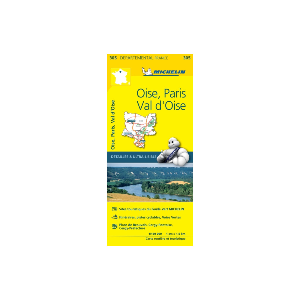 Produktbild för Oise, Paris, Val-d'Oise - Michelin Local Map 305