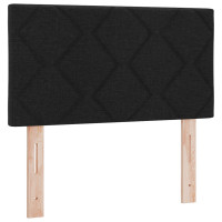 Produktbild för Bäddfjäder med kudde med huvudgavel Svart 80 x 200 cm tyg
