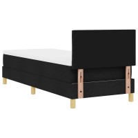 Produktbild för Bäddfjäder med kudde med huvudgavel Svart 80 x 200 cm tyg
