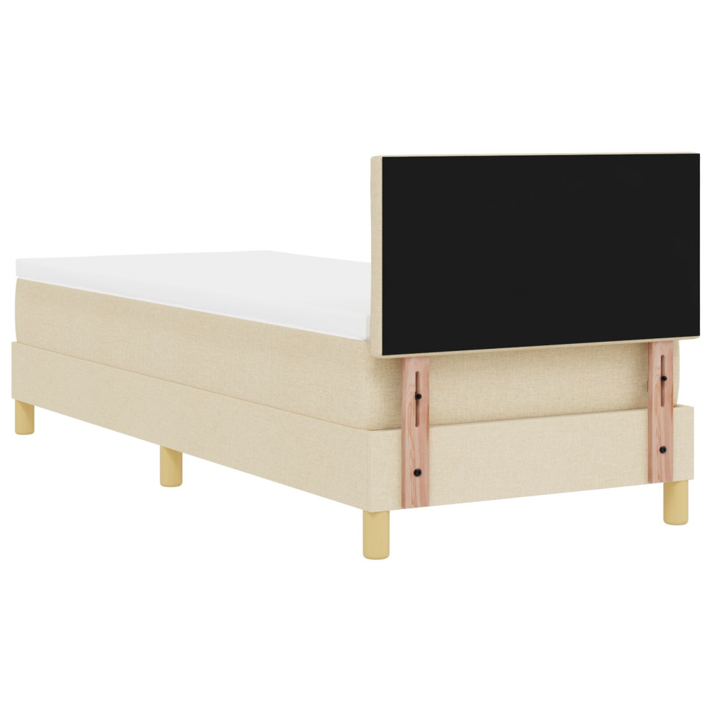 Produktbild för Bäddfjäder med kudde med huvudgavel Kräm 80 x 200 cm tyg