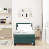 Produktbild för Bäddfjäder med madrass Mörkgrön 80 x 200 cm Sammet