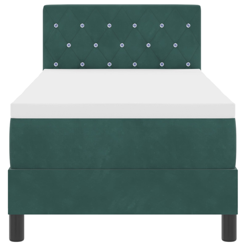 Produktbild för Bäddfjäder med madrass Mörkgrön 80 x 200 cm Sammet