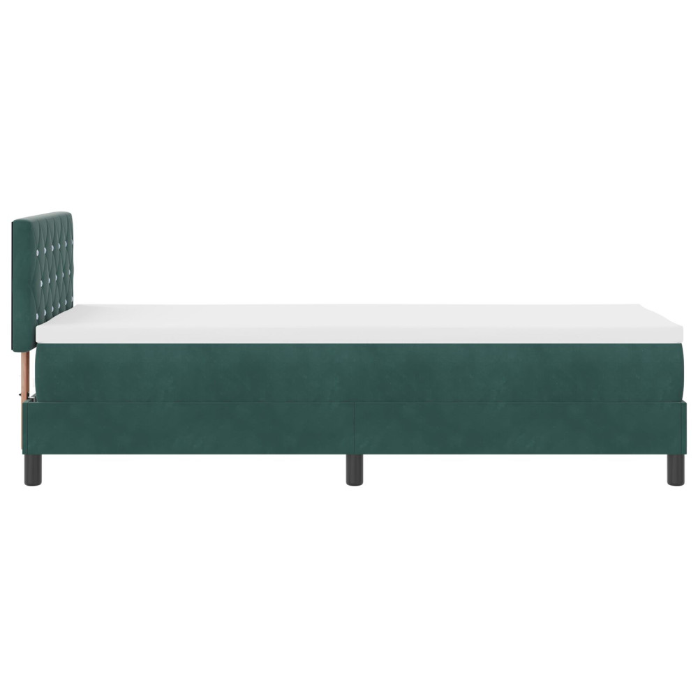 Produktbild för Bäddfjäder med madrass Mörkgrön 80 x 200 cm Sammet