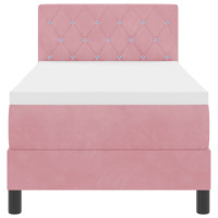 Produktbild för Bäddfjäder med madrass med huvudgavel Rosa 80 x 200 cm Sammet