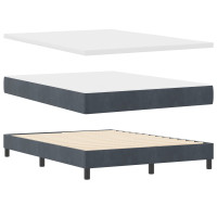 Produktbild för Bäddfjäder med madrass Mörkgrå 160 x 200 cm Sammet