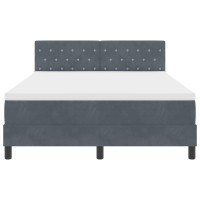 Produktbild för Bäddfjäder med madrass Mörkgrå 160 x 200 cm Sammet