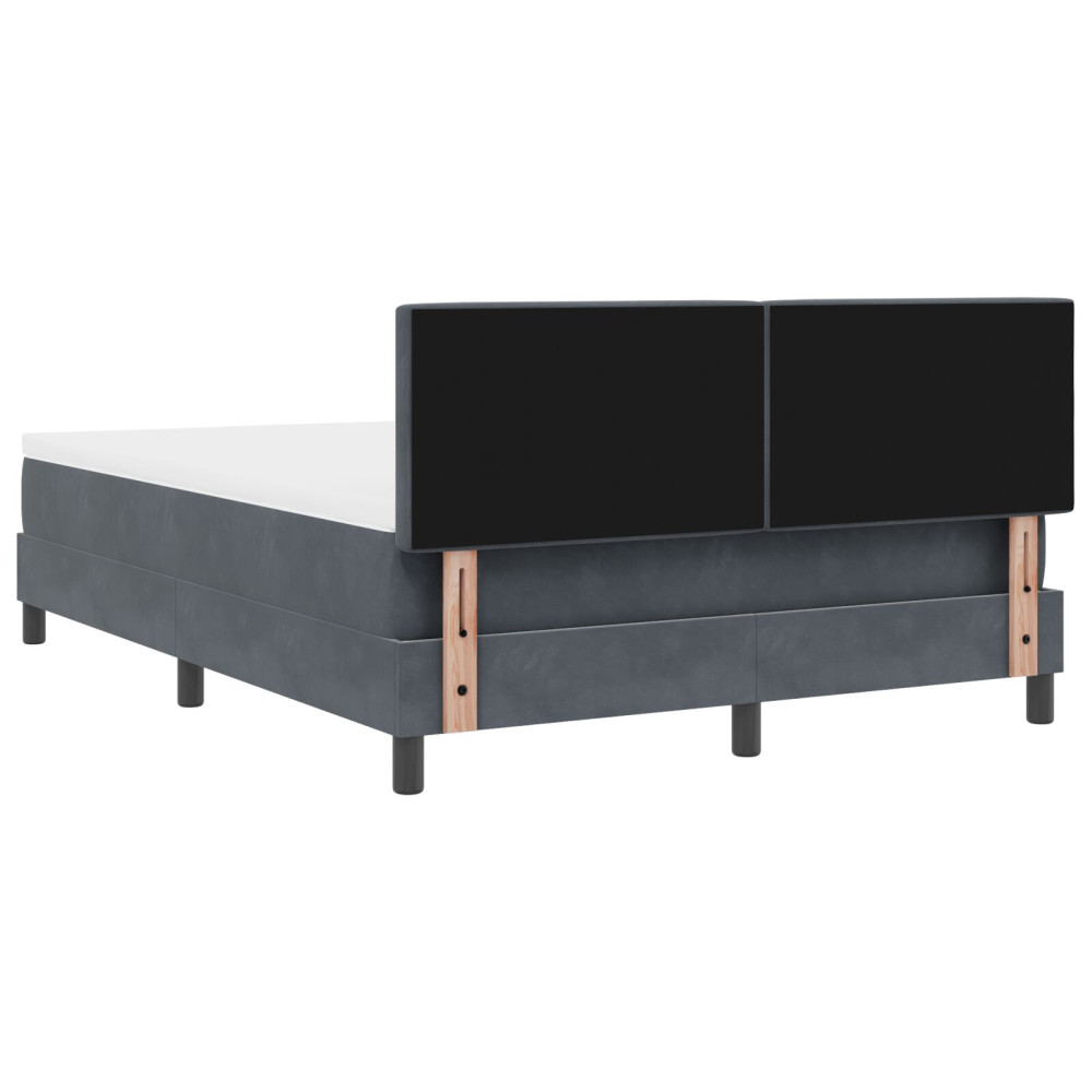 Produktbild för Bäddfjäder med madrass Mörkgrå 160 x 200 cm Sammet