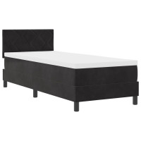 Produktbild för Bäddfjäder med kudde med huvudgavel Svart 80 x 200 cm Sammet