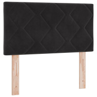 Produktbild för Bäddfjäder med kudde med huvudgavel Svart 80 x 200 cm Sammet