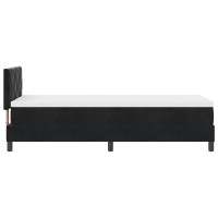 Produktbild för Bäddfjäder med kudde med huvudgavel Svart 80 x 200 cm Sammet