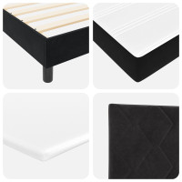 Produktbild för Bäddfjäder med kudde med huvudgavel Svart 80 x 200 cm Sammet