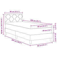 Produktbild för Bäddfjäder med kudde med huvudgavel Svart 80 x 200 cm Sammet