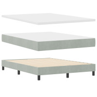 Produktbild för Bäddfjäder med huvudgavel Ljusgrå 140 x 190 cm Sammet