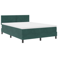 Produktbild för Bäddfjäder med huvudgavel Mörkgrön 140 x 190 cm Sammet