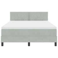 Produktbild för Bäddfjäder med huvudgavel Ljusgrå 140 x 200 cm Sammet