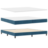 Produktbild för Bäddfjäder med huvudgavel Mörkblå 200 x 200 cm Sammet