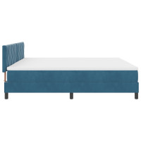 Produktbild för Bäddfjäder med huvudgavel Mörkblå 200 x 200 cm Sammet