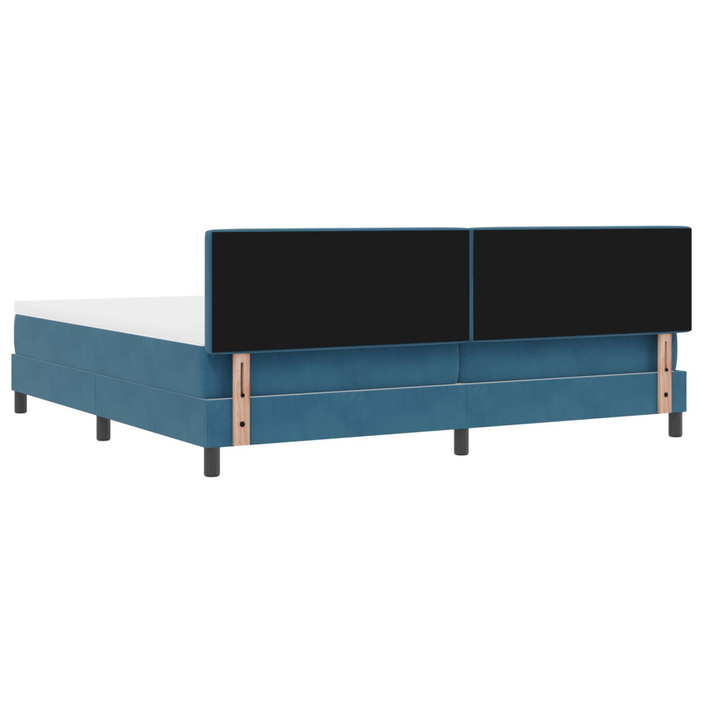 Produktbild för Bäddfjäder med huvudgavel Mörkblå 200 x 200 cm Sammet