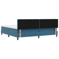 Produktbild för Bäddfjäder med huvudgavel Mörkblå 200 x 200 cm Sammet