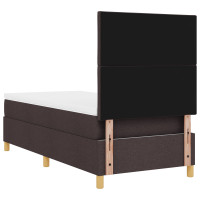 Produktbild för Bäddfjäder med huvudgavel Mörkbrun 100 x 200 cm tyg