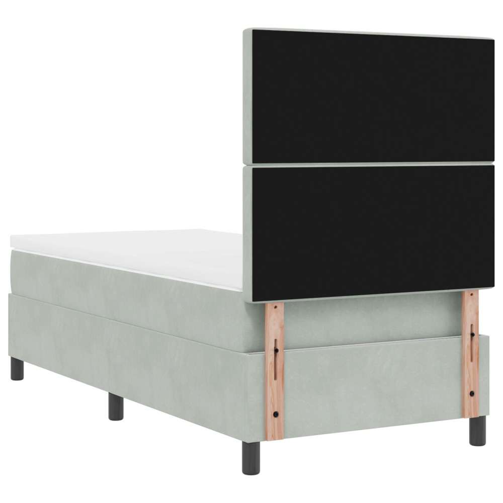 Produktbild för Bäddfjäder med madrass Ljusgrå 100 x 200 cm Sammet