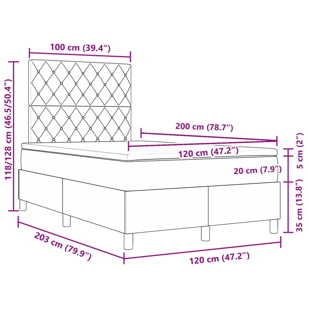 Produktbild för Bäddfjäder med madrass Ljusgrå 120 x 200 cm Sammet