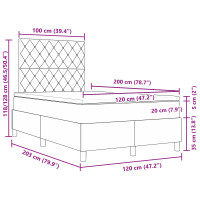Produktbild för Bäddfjäder med madrass Ljusgrå 120 x 200 cm Sammet
