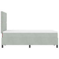 Produktbild för Bäddfjäder med madrass Ljusgrå 120 x 200 cm Sammet