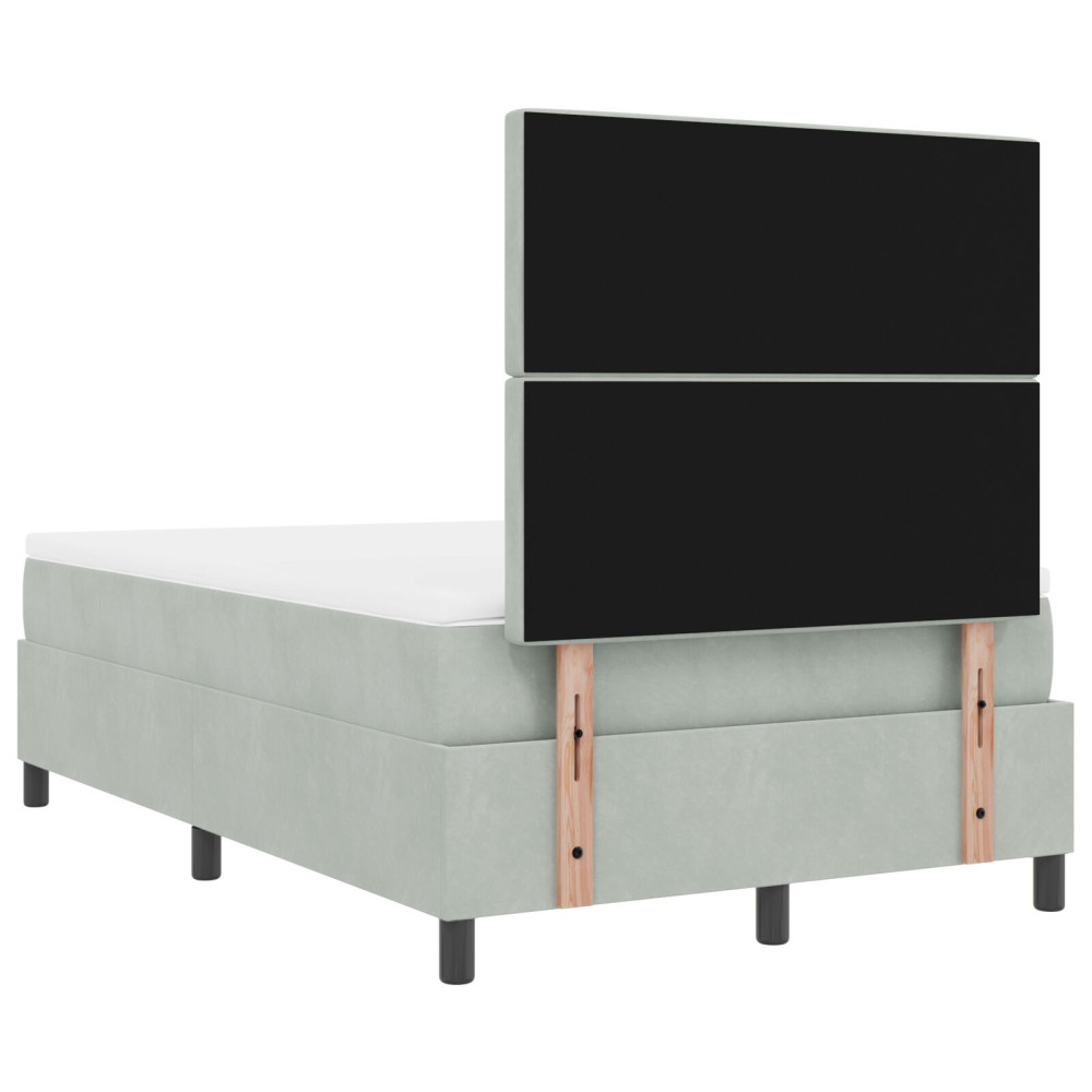 Produktbild för Bäddfjäder med madrass Ljusgrå 120 x 200 cm Sammet