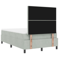 Produktbild för Bäddfjäder med madrass Ljusgrå 120 x 200 cm Sammet