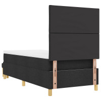Produktbild för Bäddfjäder med kudde med huvudgavel Svart 200 x 100 cm tyg