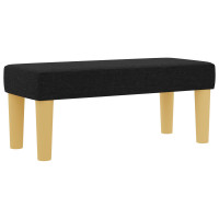 Produktbild för Bäddfjäder med kudde med huvudgavel Svart 200 x 100 cm tyg