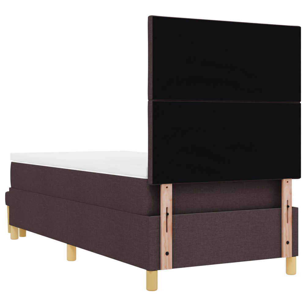 Produktbild för Bäddfjäder med kudde med huvudgavel Mörkbrun 200 x 100 cm tyg