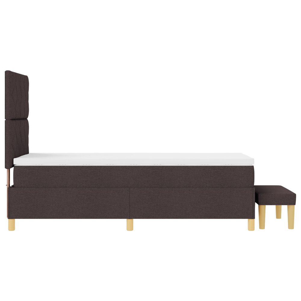 Produktbild för Bäddfjäder med kudde med huvudgavel Mörkbrun 200 x 100 cm tyg