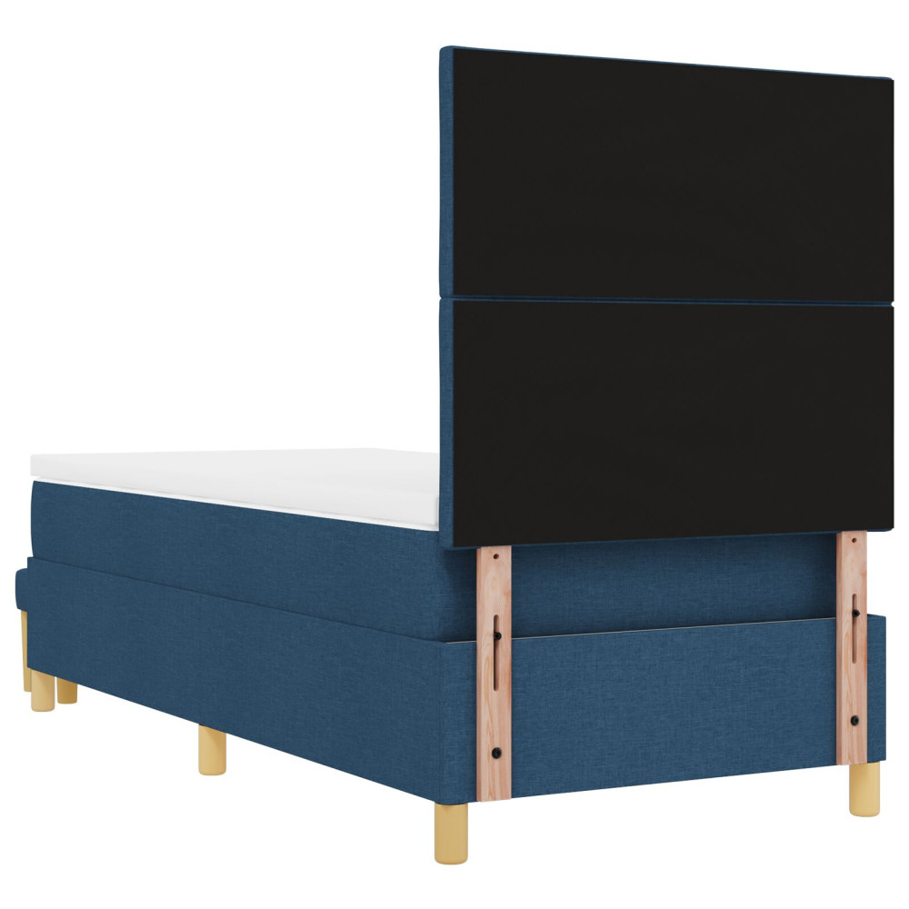 Produktbild för Bäddfjäder med huvudgavel Blå 200 x 100 cm tyg