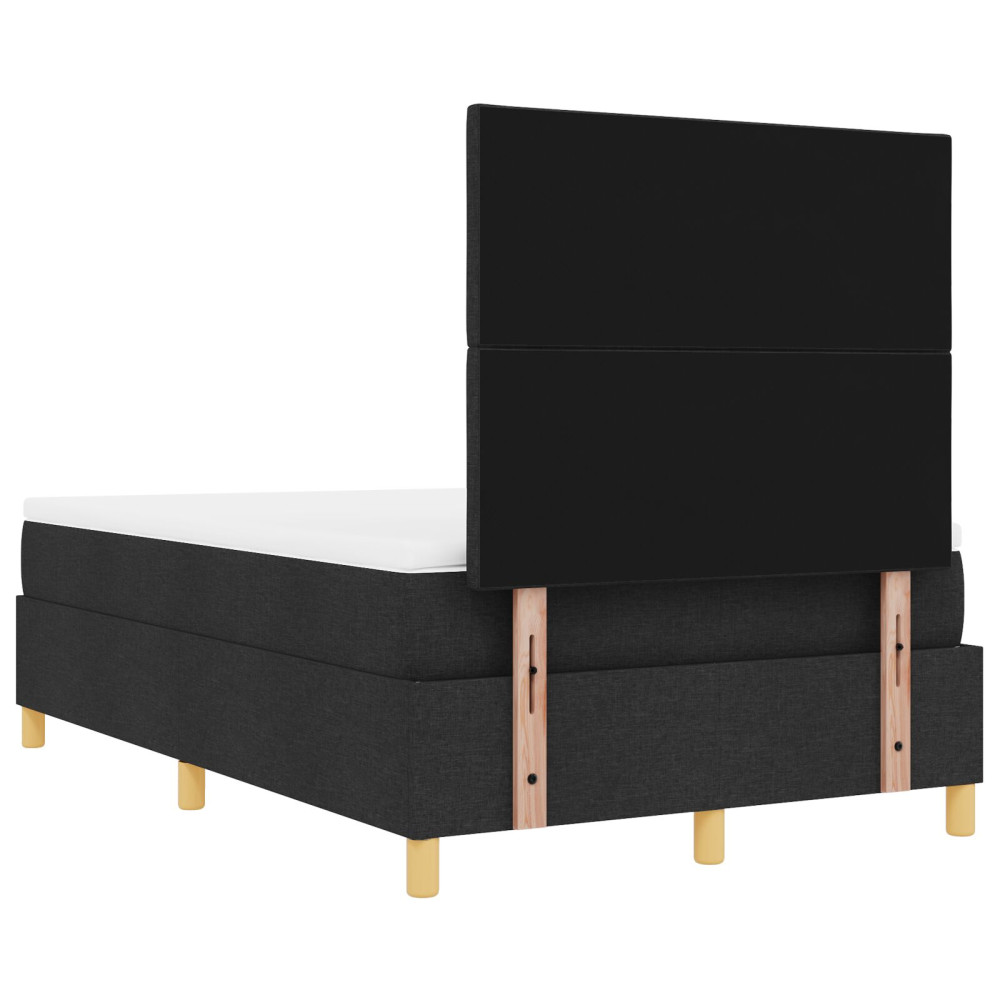 Produktbild för Bäddfjäder med kudde med huvudgavel Svart 200 x 120 cm tyg