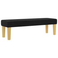 Produktbild för Bäddfjäder med kudde med huvudgavel Svart 200 x 120 cm tyg