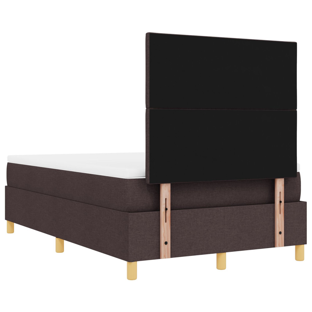 Produktbild för Bäddfjäder med huvudgavel Mörkbrun 200 x 120 cm tyg