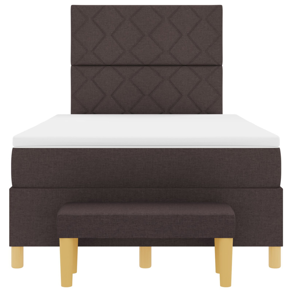 Produktbild för Bäddfjäder med huvudgavel Mörkbrun 200 x 120 cm tyg