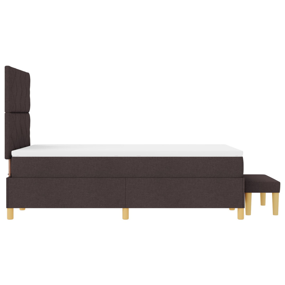 Produktbild för Bäddfjäder med huvudgavel Mörkbrun 200 x 120 cm tyg